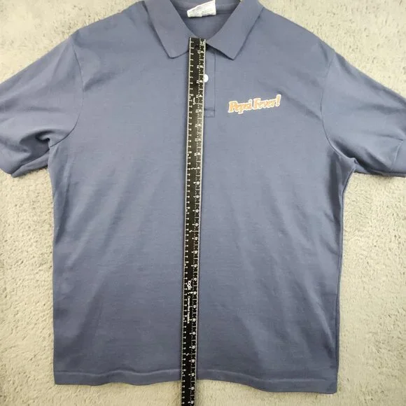 Vintage 90's Pepsi Promo Polo Shirt Mens Extra Large Navy Blue USA Made Beverage - Picture 5 of 9